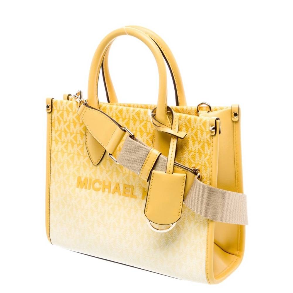 ✨ Michael Kors Jet Set Yellow & Cream Logo Satchel – NWT - Picture 3 of 6